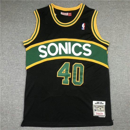 NBA 40 Kemp Seattle Supersonics Maillot noir